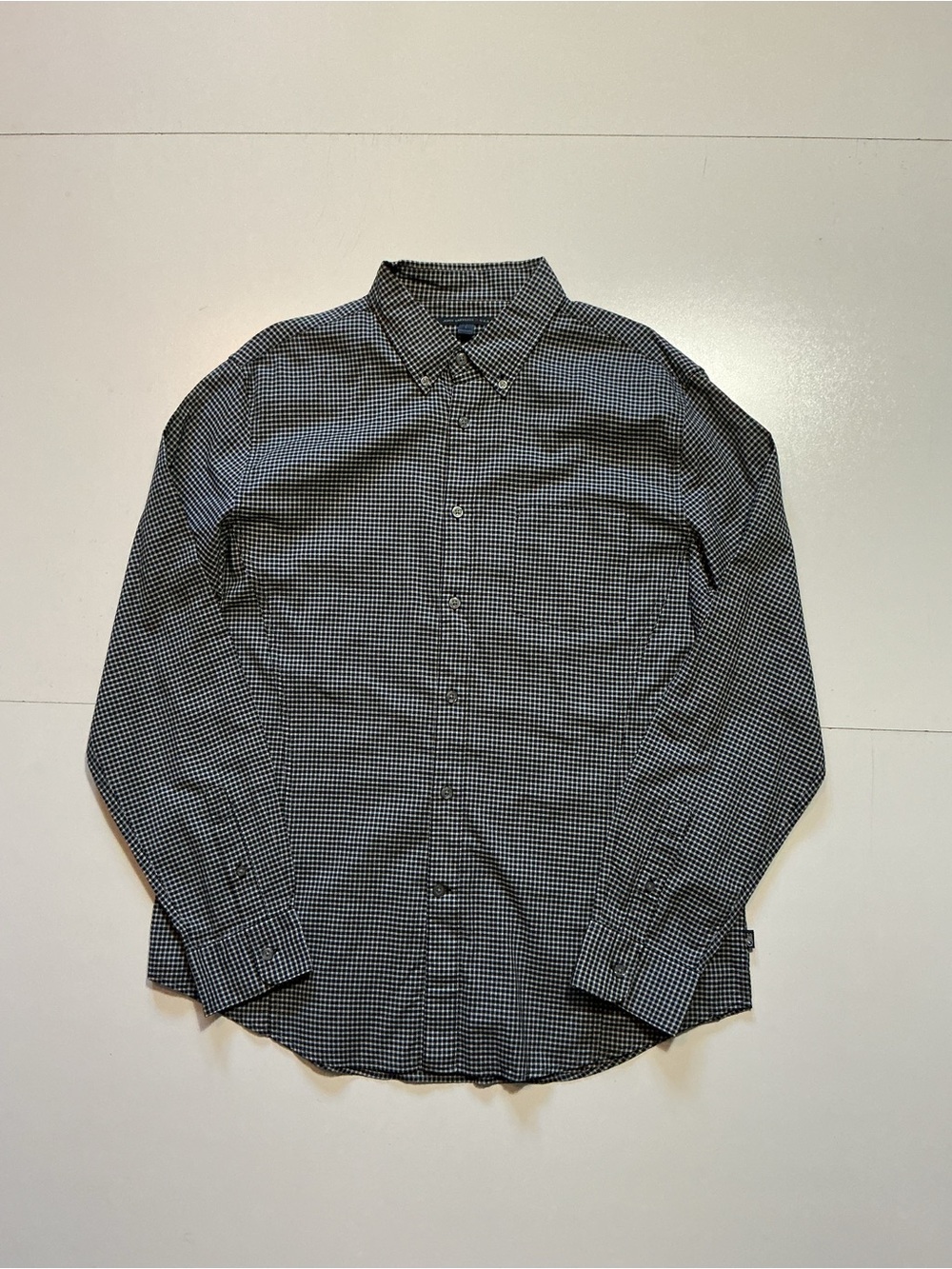 John Varvatos Star USA Roll Up Tab Button Sleeve Gingham Check L/S Shirt